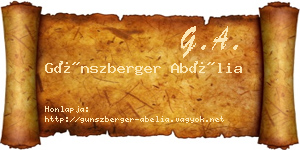 Günszberger Abélia névjegykártya